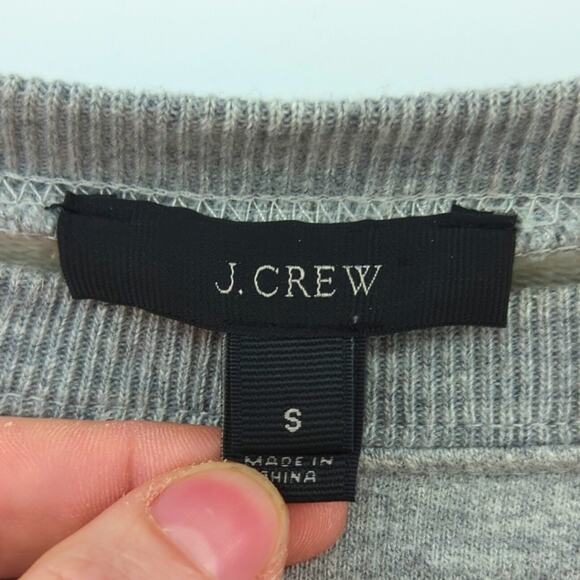 J Crew Sweater Womens Small Gray Embroidered Floral Gold Feminine Fall Holiday - Picture 4 of 9